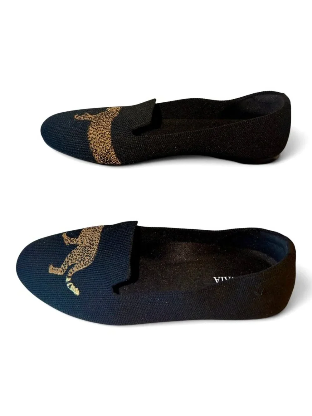 VIVAIA Audrey Cheetah Embroidered Round Toe Loafers Flats US 9 EU 40